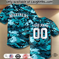 Personalized Seattle Mariners 2025 Camo Baseball Jersey Shirt Armed Services New Sga