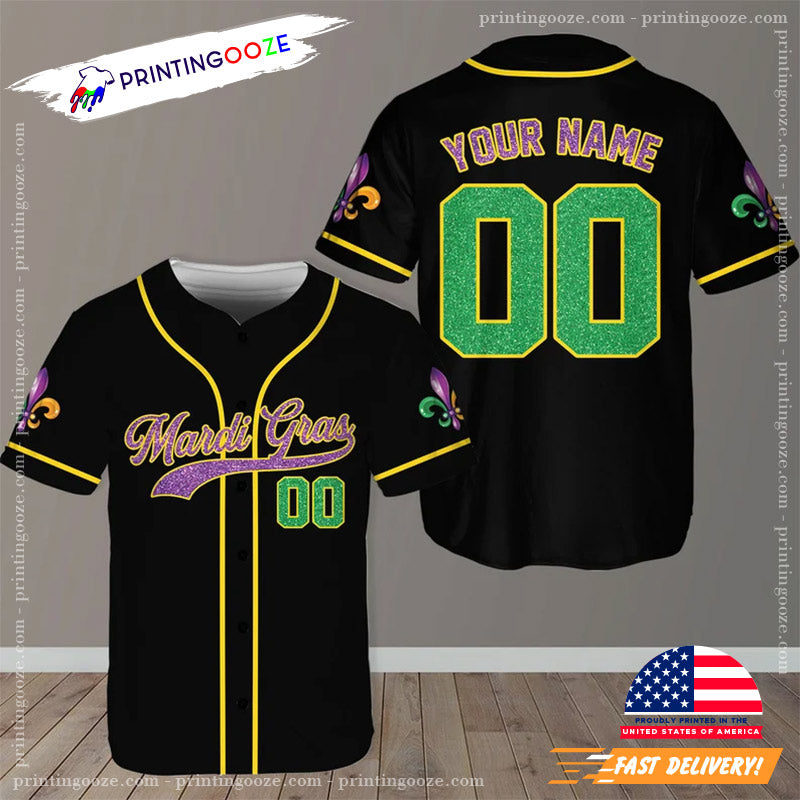 Personalized Carnival Mardi Gras Baseball Jersey No.2