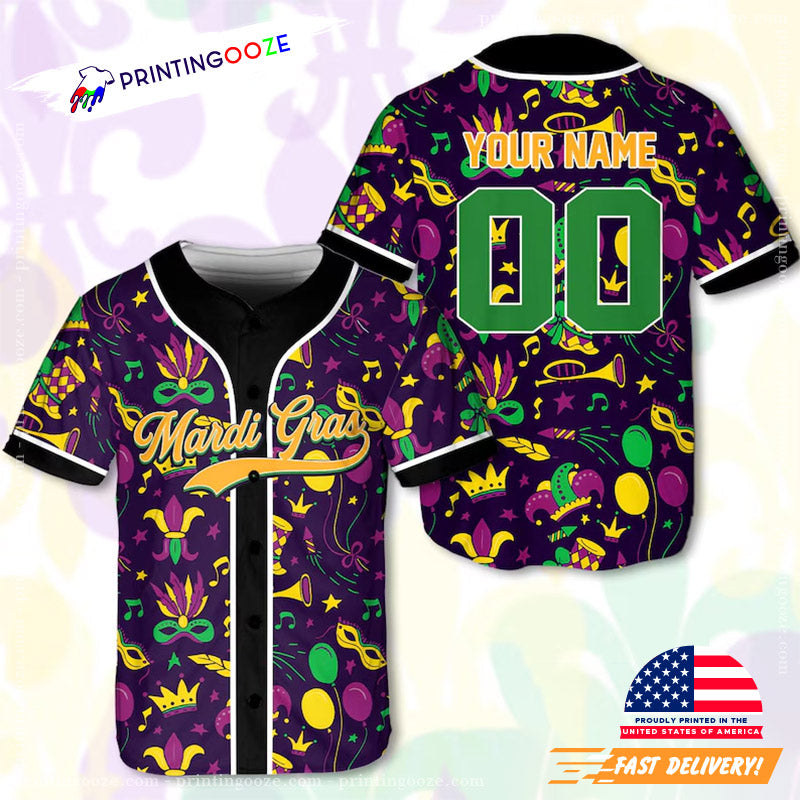Personalized Mardi Gras 2024 Baseball Jersey