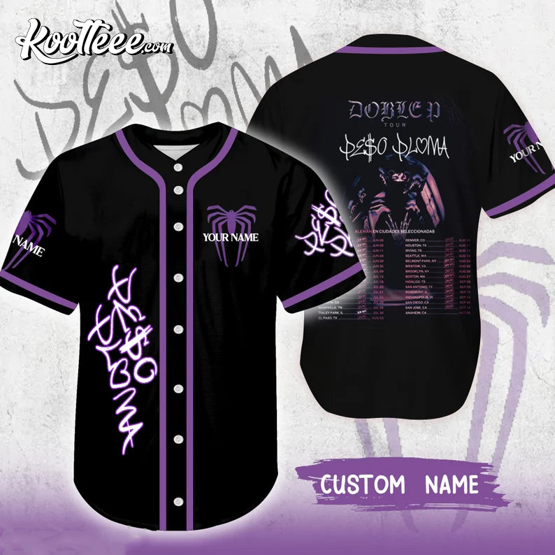Peso Pluma Tour Merch Custom Name Baseball Jersey