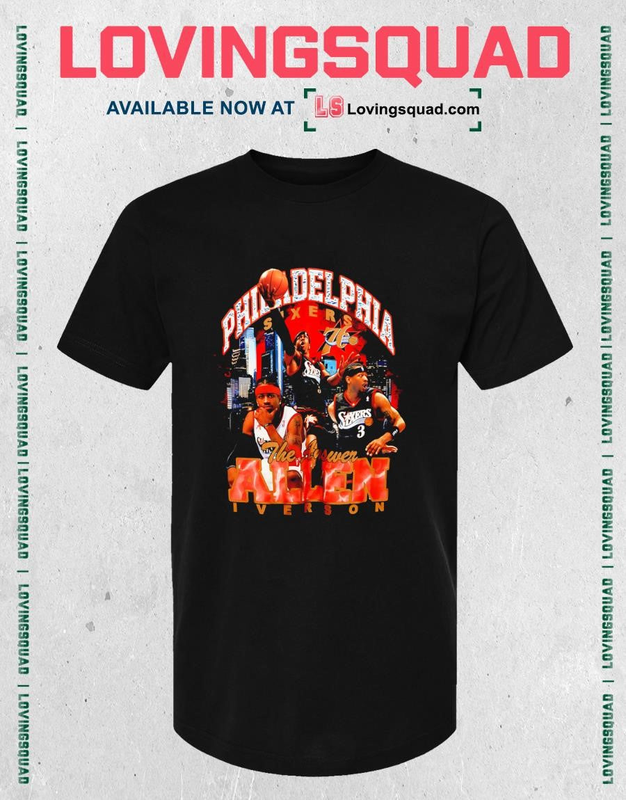 Philadelphia 76ers Allen Iverson Bling Hardwood Classics T-Shirt