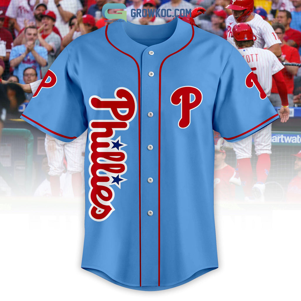 Philadelphia Phillies Love Team Light Blue Design Personalized Baseball Jersey
