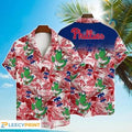 Philadelphia Phillies MLB Mascot And Hibiscus Pattern Hawaiian Shirt - Phillies Hawaiian Shirt