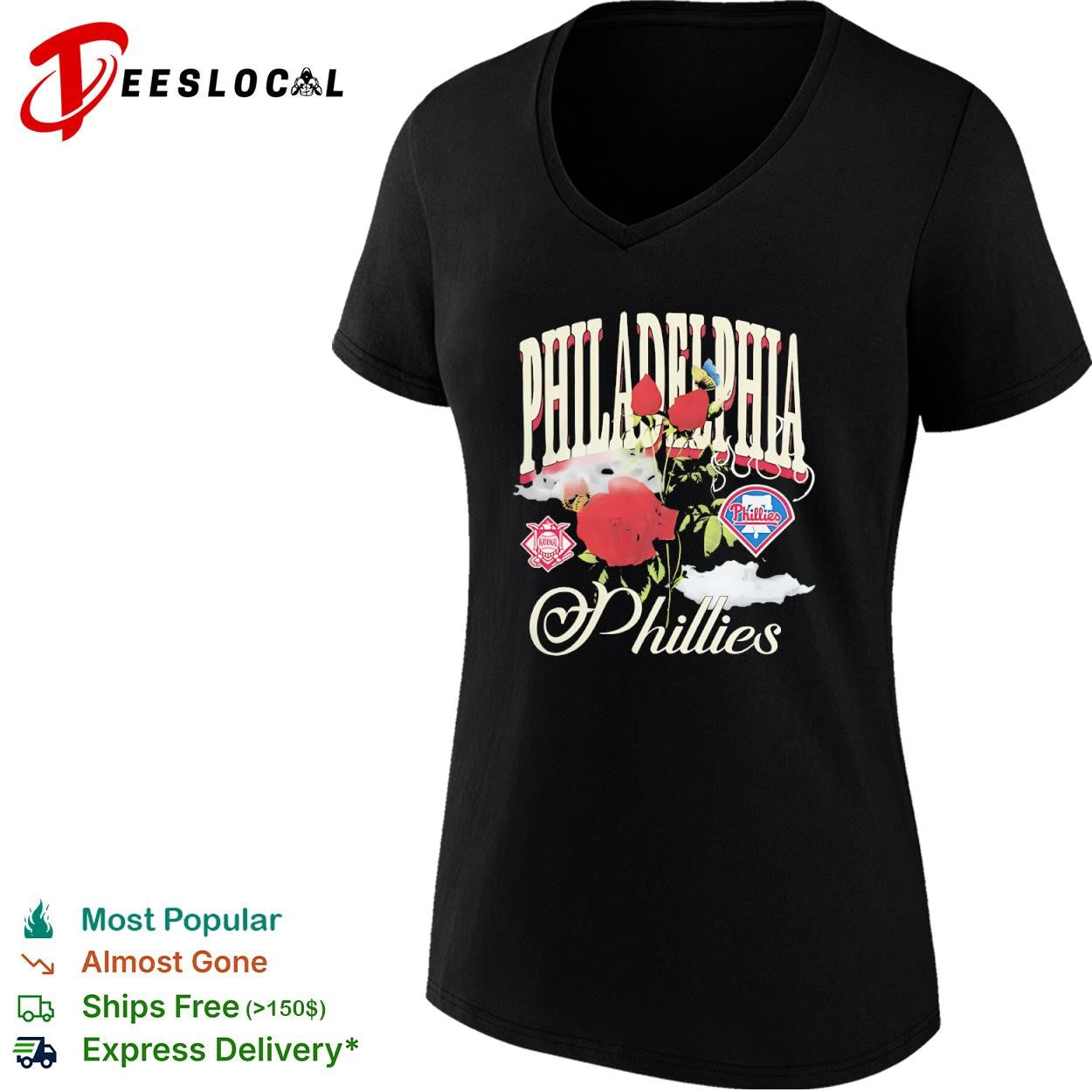 Philadelphia Phillies red roses shirt