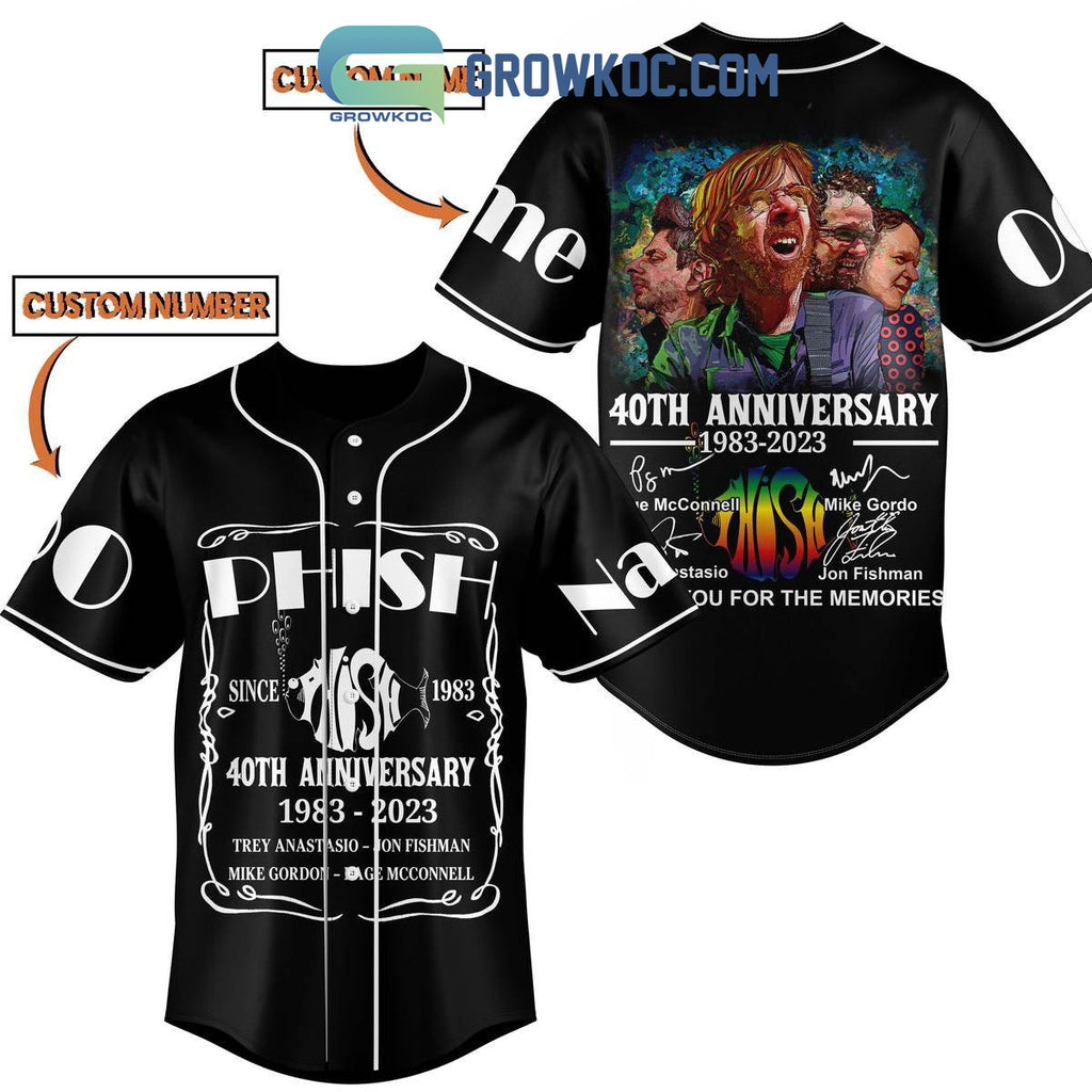 Phish 40th Anniversary 1983 2023 Memories Personalized Baseball Jersey