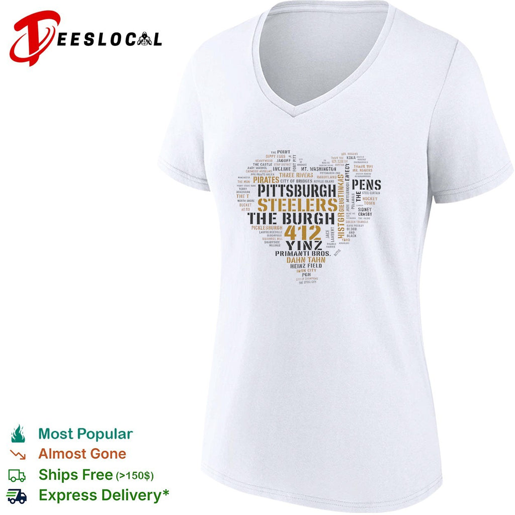 Pittsburgh heart word cloud shirt