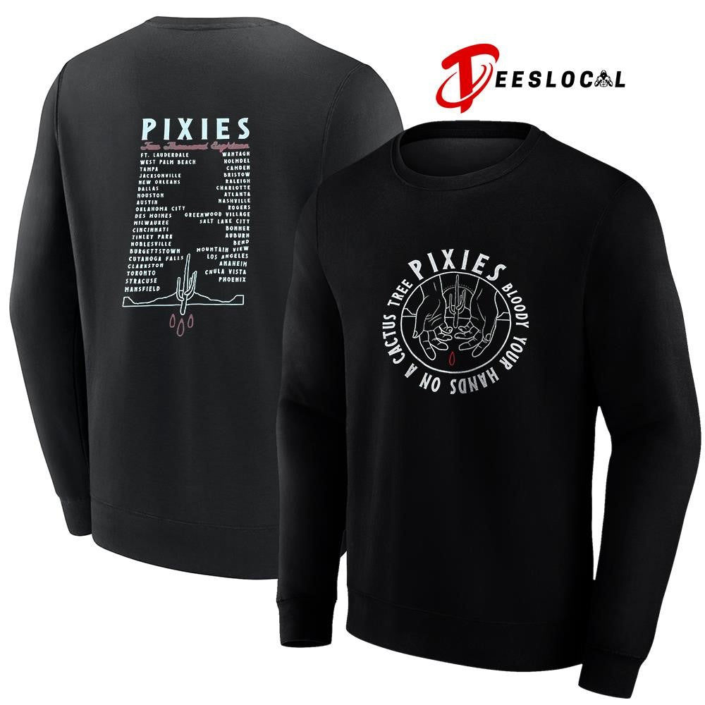 Pixies bloody your hands on a cactus tree graphic shirt