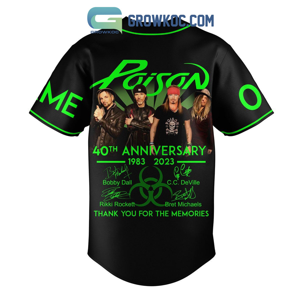Poison 40th Anniversary 1983 2023 Memories Personalized Baseball Jersey