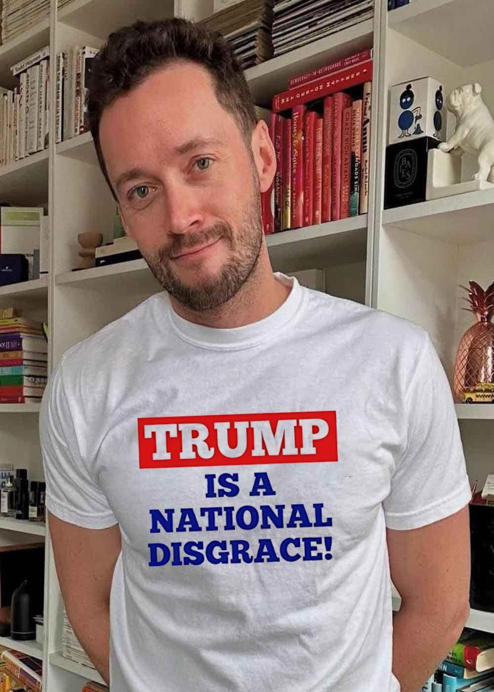 Political Apparel ‘ Anti-Trump Protest Slogan ‘ Is a National Disgrace T-Shirt