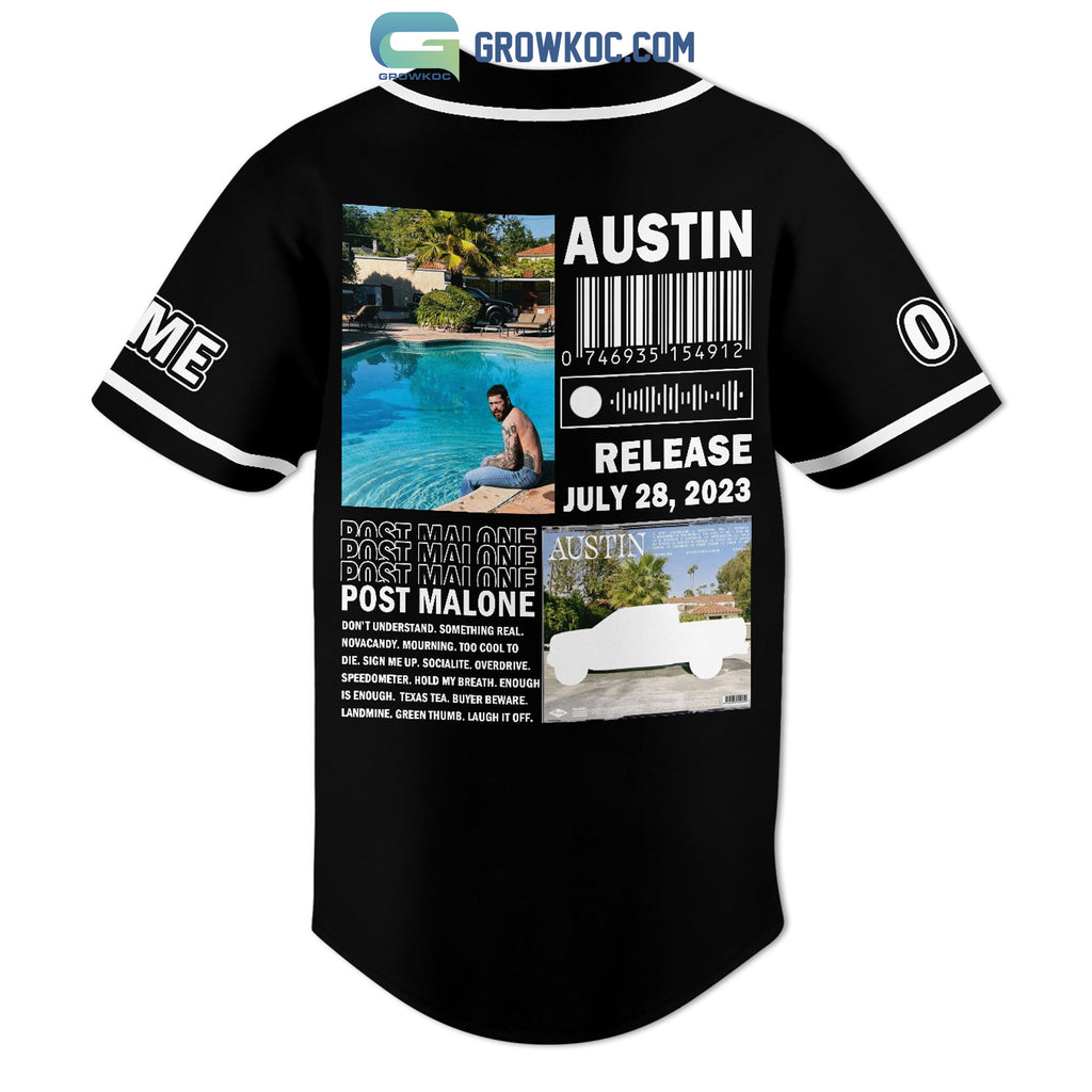 Post Malone Austin Release July 28 2023 Personalized Baseball Jersey