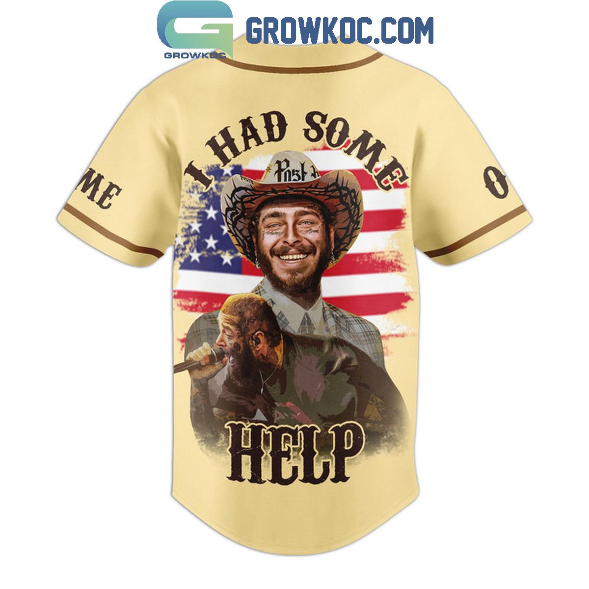 Post Malone Poets I Had Some Help Personalized Baseball Jersey