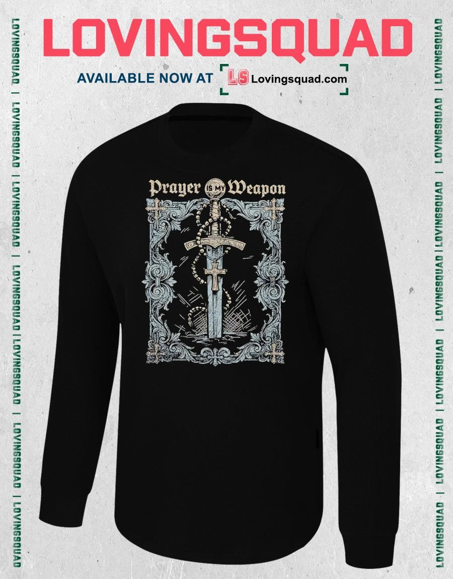 Prayer Is My Weapon Religious Sword and Rosary T-shirt