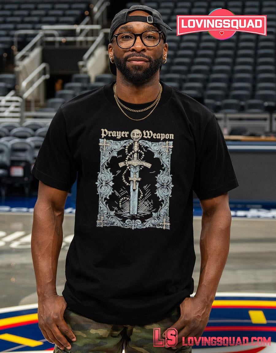 Prayer Is My Weapon Religious Sword and Rosary T-shirt