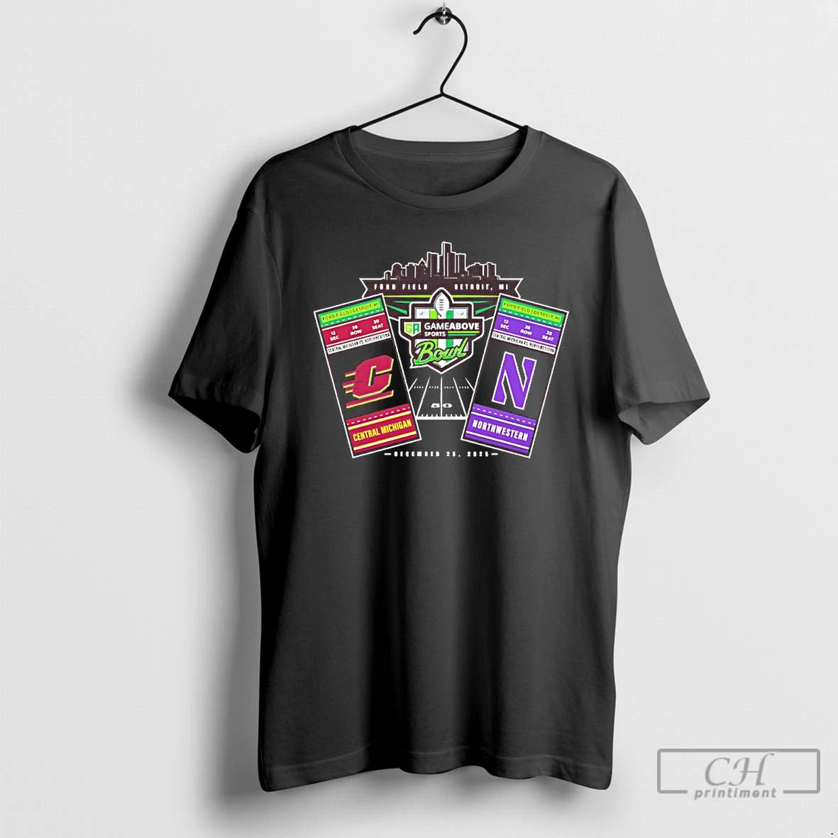 Premium 2025 Gameabove Sports Bowl Central Michigan Chippewas Vs Wildcats Northwestern Ticket T Shirts Sweater Hoodie,...
