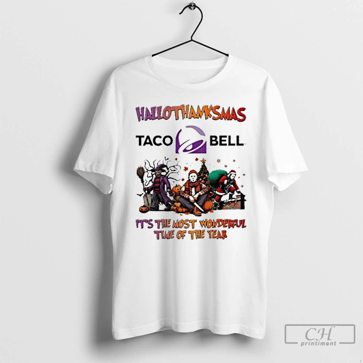 Premium 2025 Taco Bell Logo Hallothanksmas Horror Film Its The Most Wonderful Time Of The T-Shirts, Hoodie, Sweatshirt
