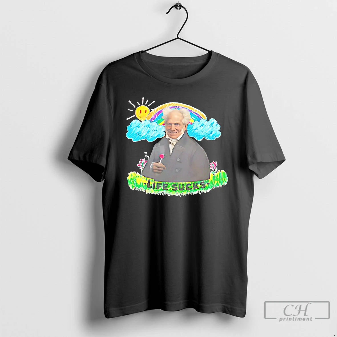 Premium Arthur Schopenhauer Life Sucks Art T-Shirts, Hoodie, Sweatshirt | InkRitualCo.com