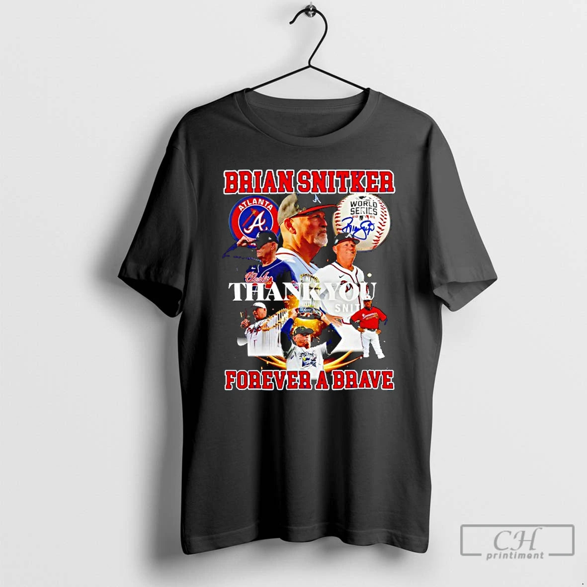 Premium Atlanta Braves Brian Snitker Thank You Forever A Brave Signature T Shirts Hoodie, Sweatshirt | InkRitualCo.com
