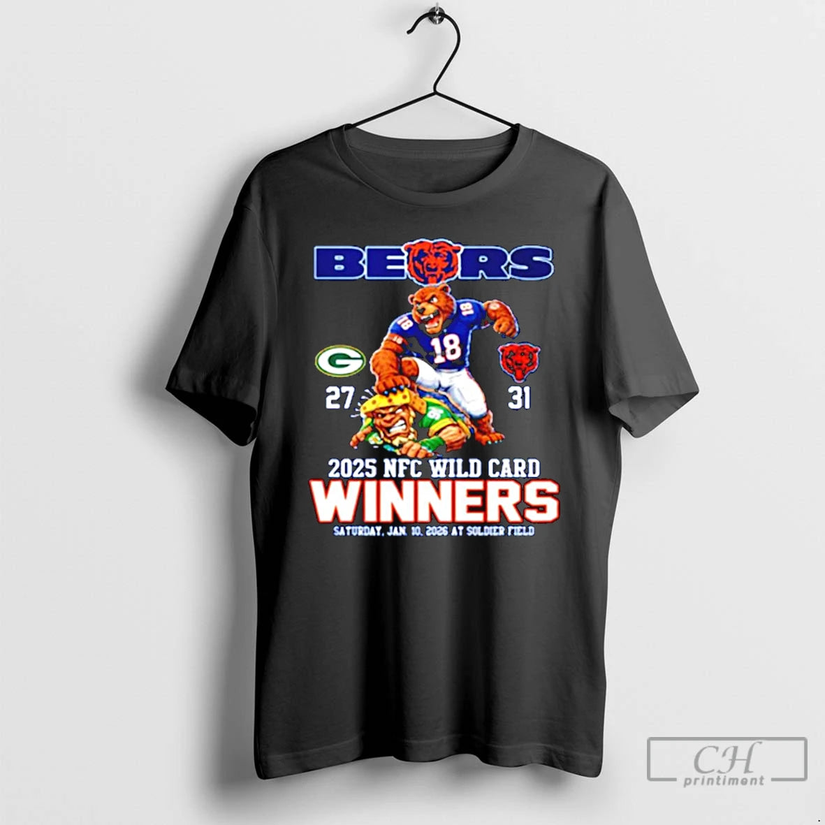 Premium Bears 2025 Nfc Wild Card Winners Mascot T-Shirts, Hoodie, Sweatshirt | InkRitualCo.com