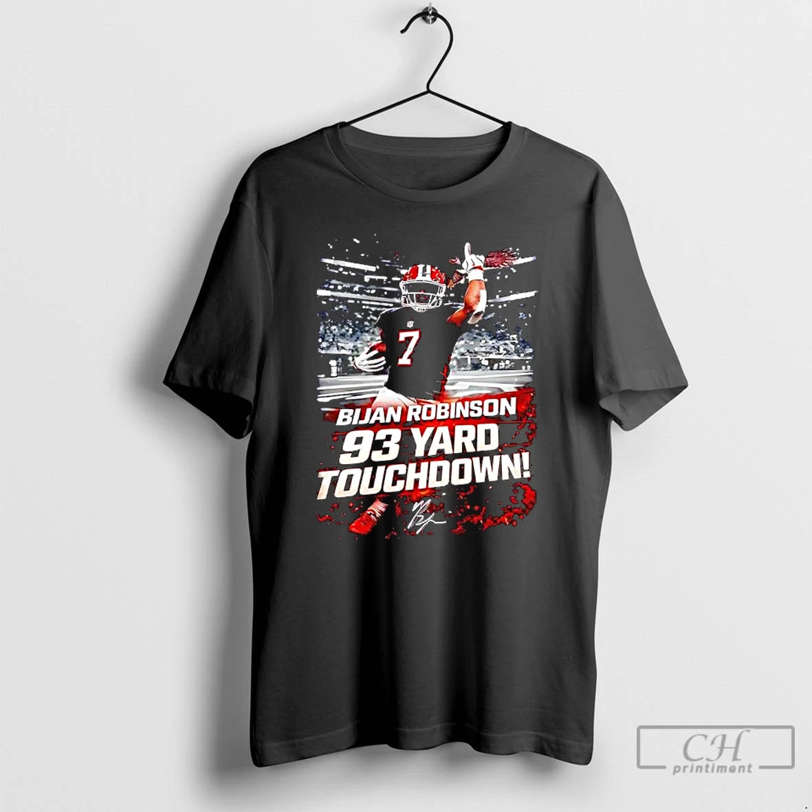 Premium Bijan Robinsons 93 Yard Touchdown Run Graphic T-Shirts, Hoodie, Sweatshirt | InkRitualCo.com