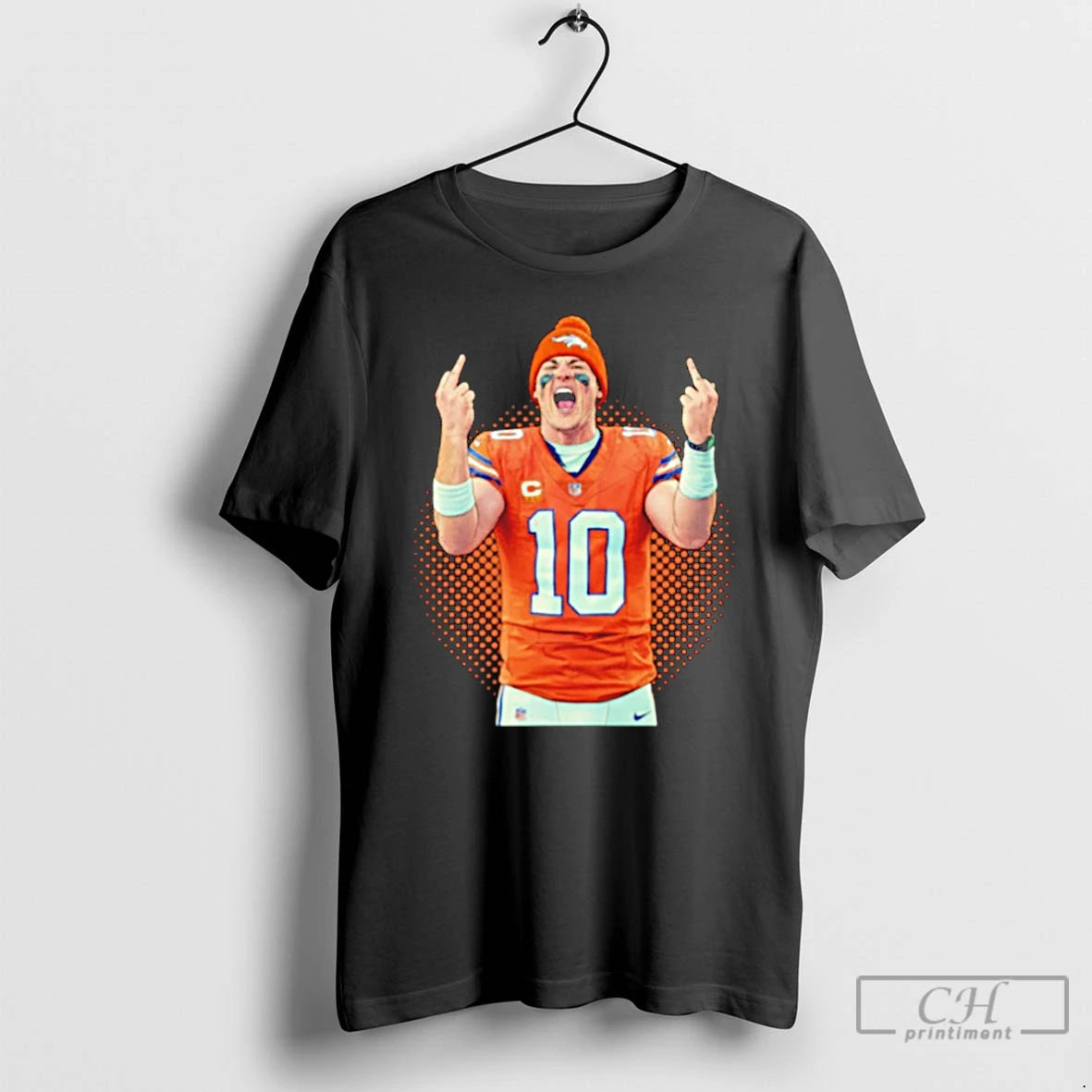 Premium Bo Nix Midle Finger Retro Comic 70s T-Shirts, Hoodie, Sweatshirt | InkRitualCo.com