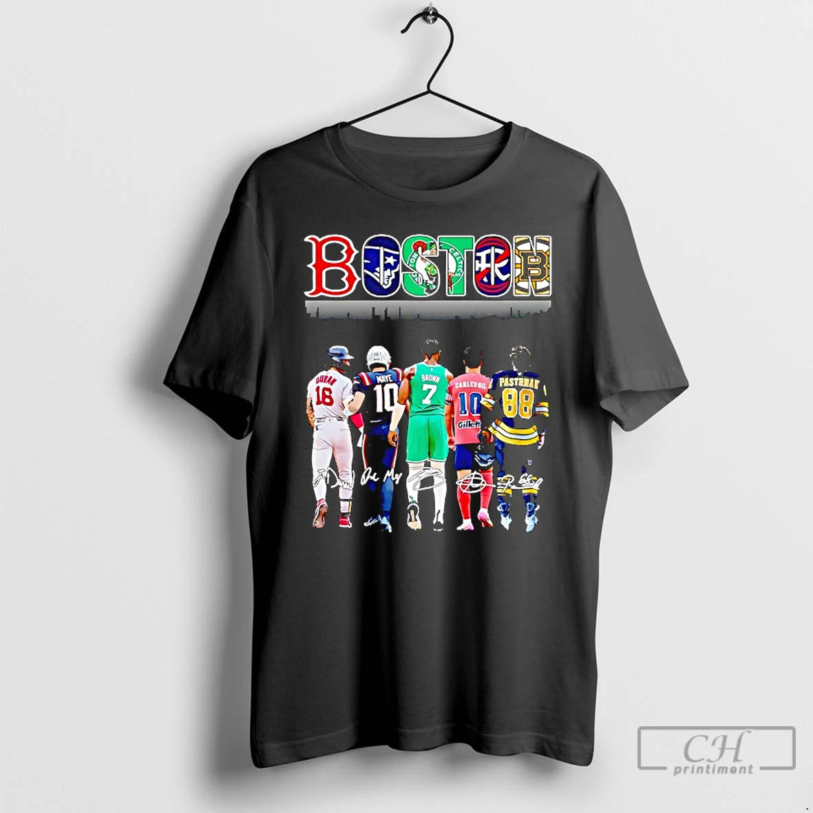 Premium Boston City Skyline Boston Red Sox Ne Patriots Boston Celtics Ne Revolution And Boston T-Shirts, Hoodie, Sweatshirt