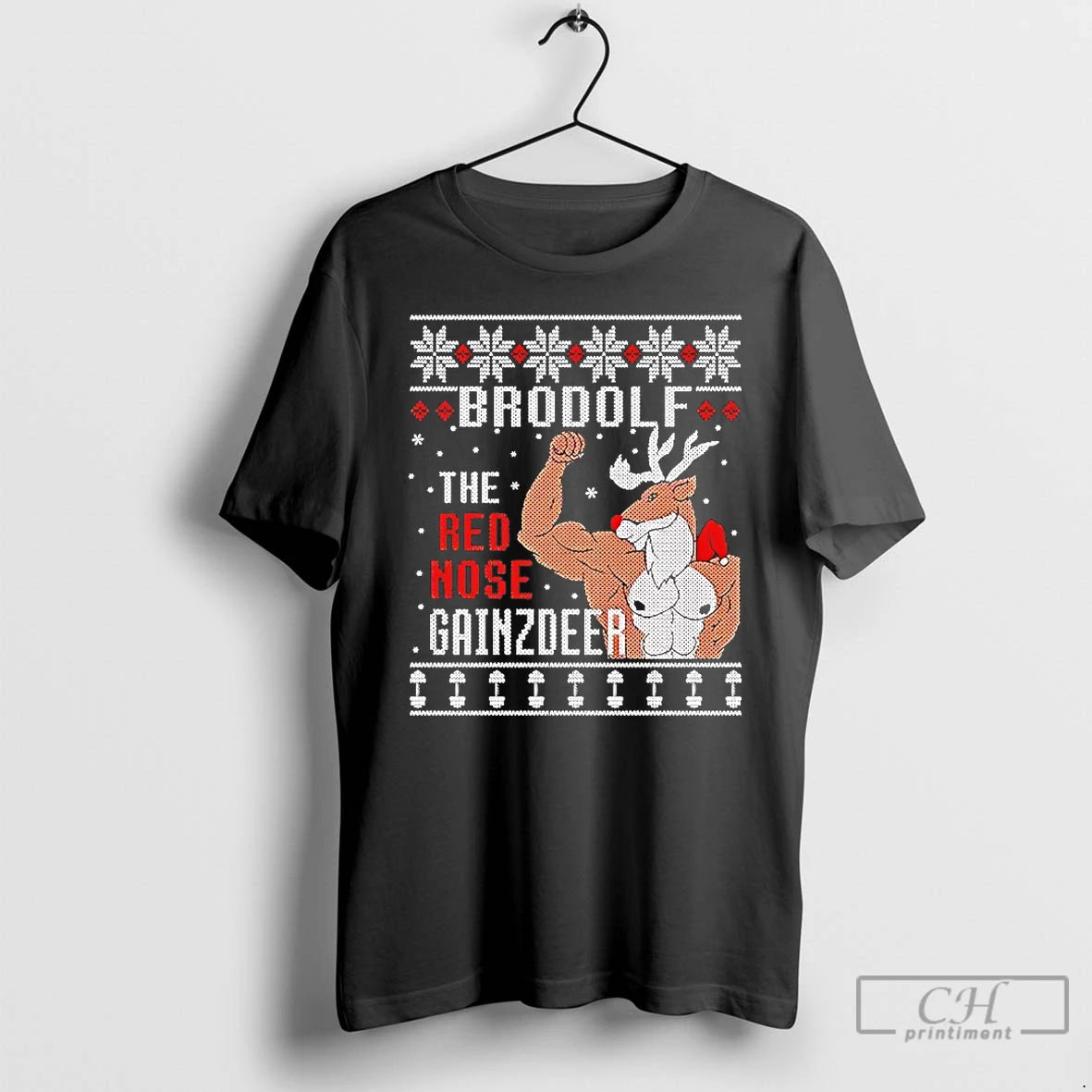 Premium Brodolf The Red Nose Gainzdeer Christmas T-Shirts, Hoodie, Sweatshirt | InkRitualCo.com