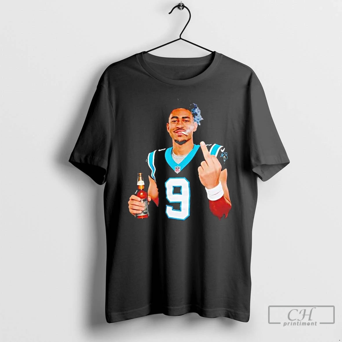 Premium Bryce Young Middle Finger Smoking And Drinking Beer T-Shirts, Hoodie, Sweatshirt | InkRitualCo.com