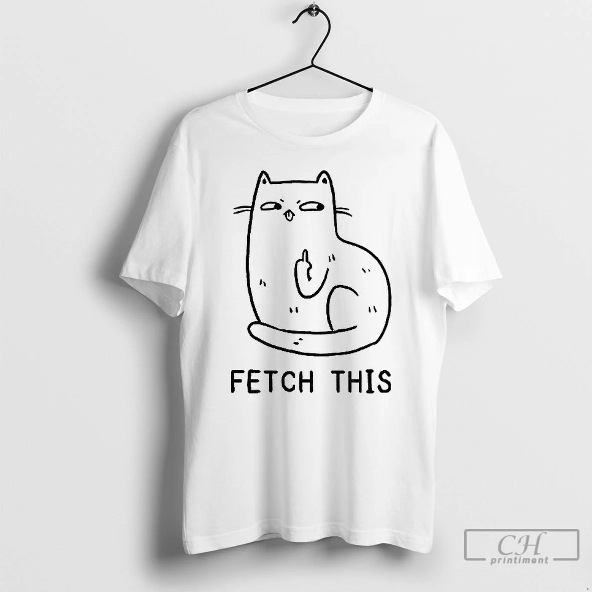 Premium Cat Middle Finger Fetch This Meme T-Shirts, Hoodie, Sweatshirt | InkRitualCo.com