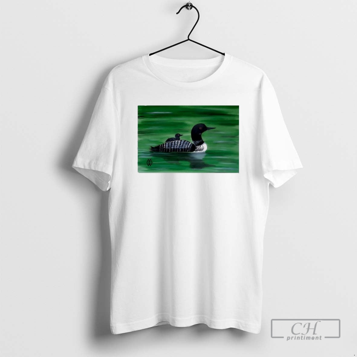 Premium Common Loon With Baby On Back Shirt Sweater Hoodie, Sweatshirt | InkRitualCo.com