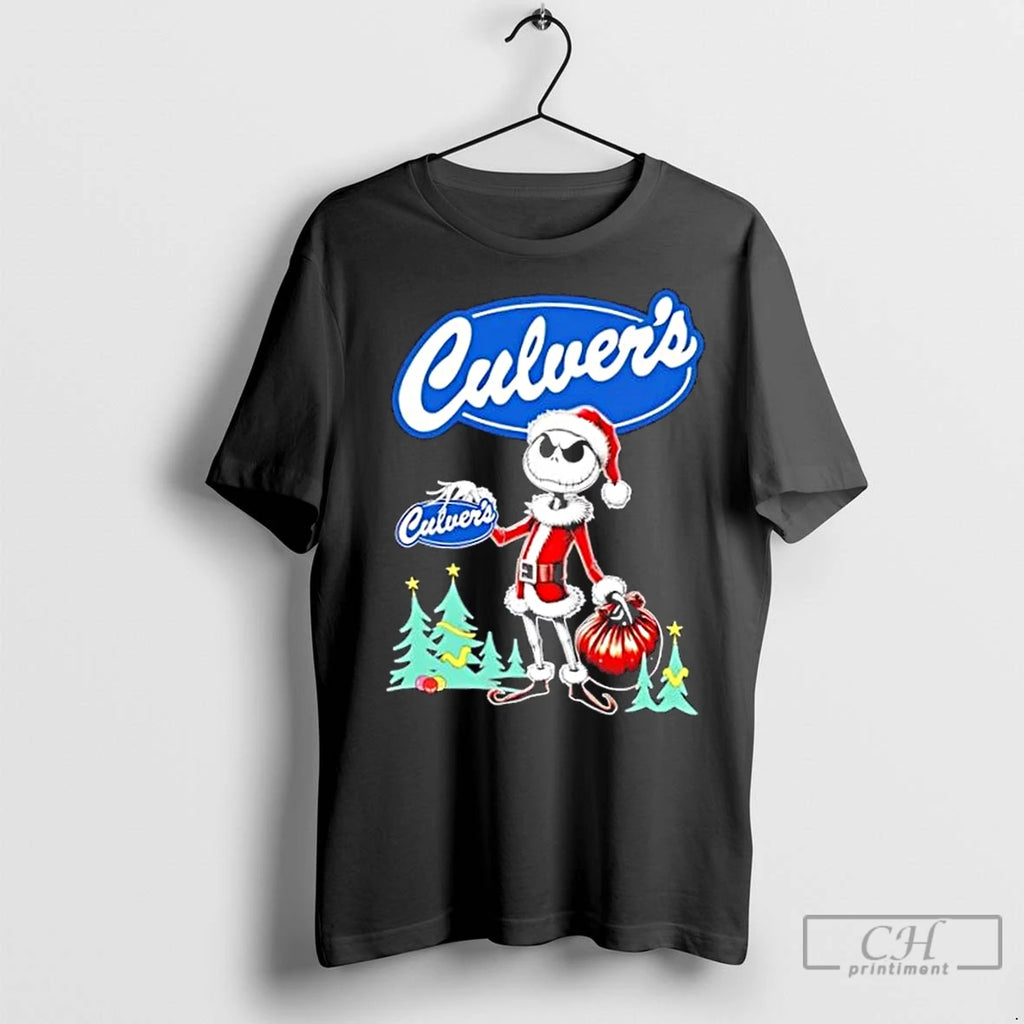 Premium Culvers X Jack Skellington Santa Isnt Real Christmas T-Shirts, Hoodie, Sweatshirt | InkRitualCo.com