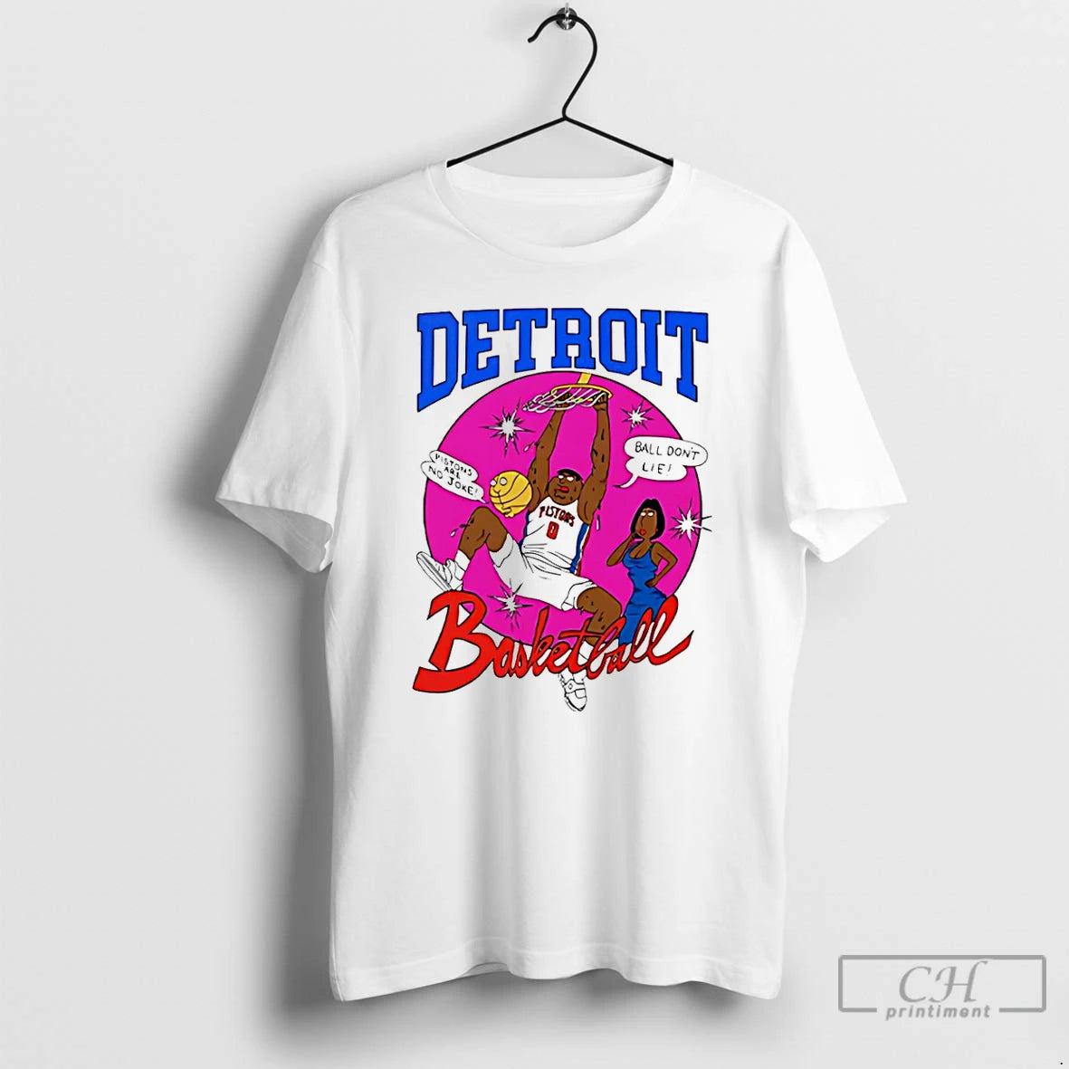 Premium Detroit Pistons Basketball Are No Joke Ball Dont Lie Comic T-Shirts, Hoodie, Sweatshirt | InkRitualCo.com