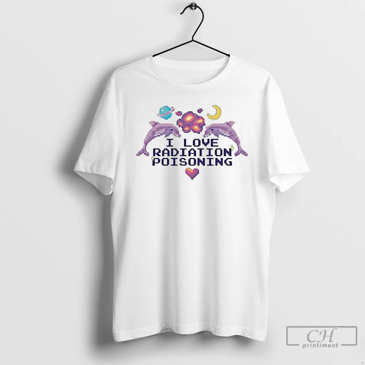Premium Dolphin Pixel Love Radiation Poisoning T-Shirts, Hoodie, Sweatshirt | InkRitualCo.com