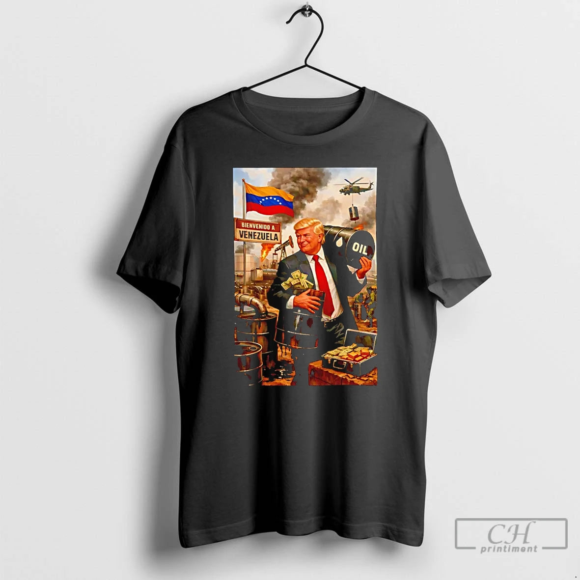 Premium Donald Trump Oil And Venezuela Collage T-Shirts, Hoodie, Sweatshirt | InkRitualCo.com