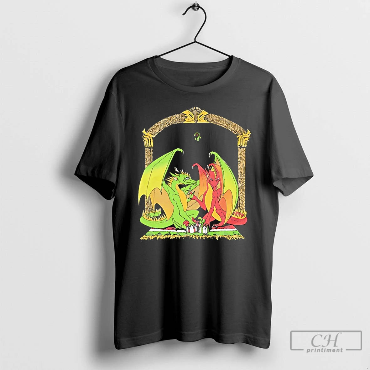 Premium Dragon Under The Mistletoe Art T-Shirts, Hoodie, Sweatshirt | InkRitualCo.com