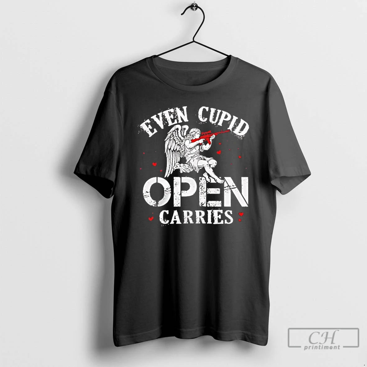 Premium Even Cupid Open Carries Gun Valentine Day T-Shirts, Hoodie, Sweatshirt | InkRitualCo.com