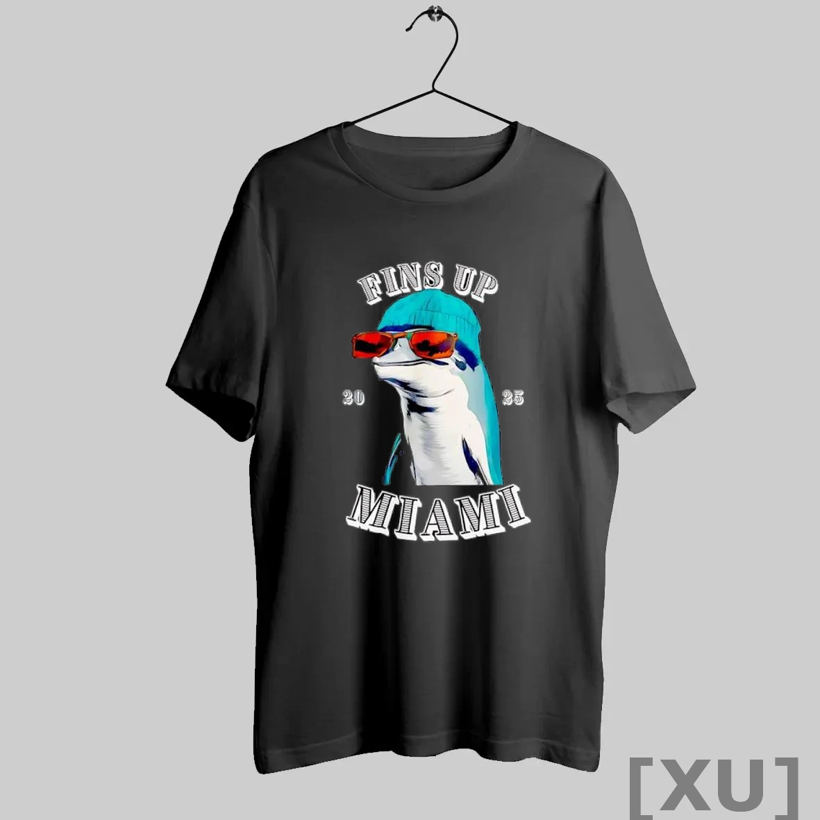Premium Fins Up Miami 2025 Dolphin Wearing Hat Sunglasses T Shirts Hoodie, Sweatshirt | InkRitualCo.com