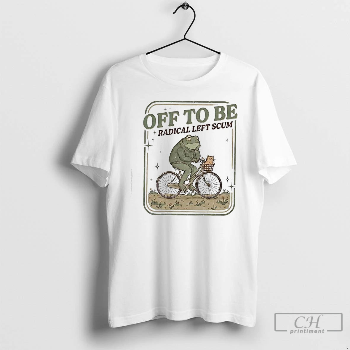 Premium Frog Bicycle Off To Be Radical Left Scum T-Shirts, Hoodie, Sweatshirt | InkRitualCo.com