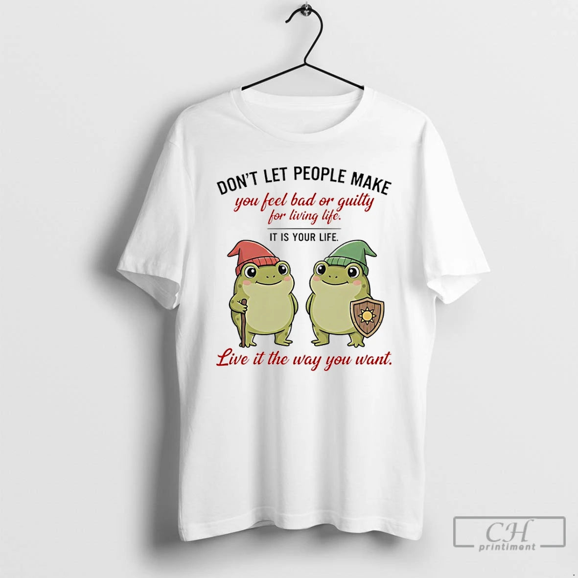 Premium Frog Dont Let People Make You Feel Bad Or Guilty For Living Life It T-Shirts, Hoodie, Sweatshirt | InkRitualCo.com