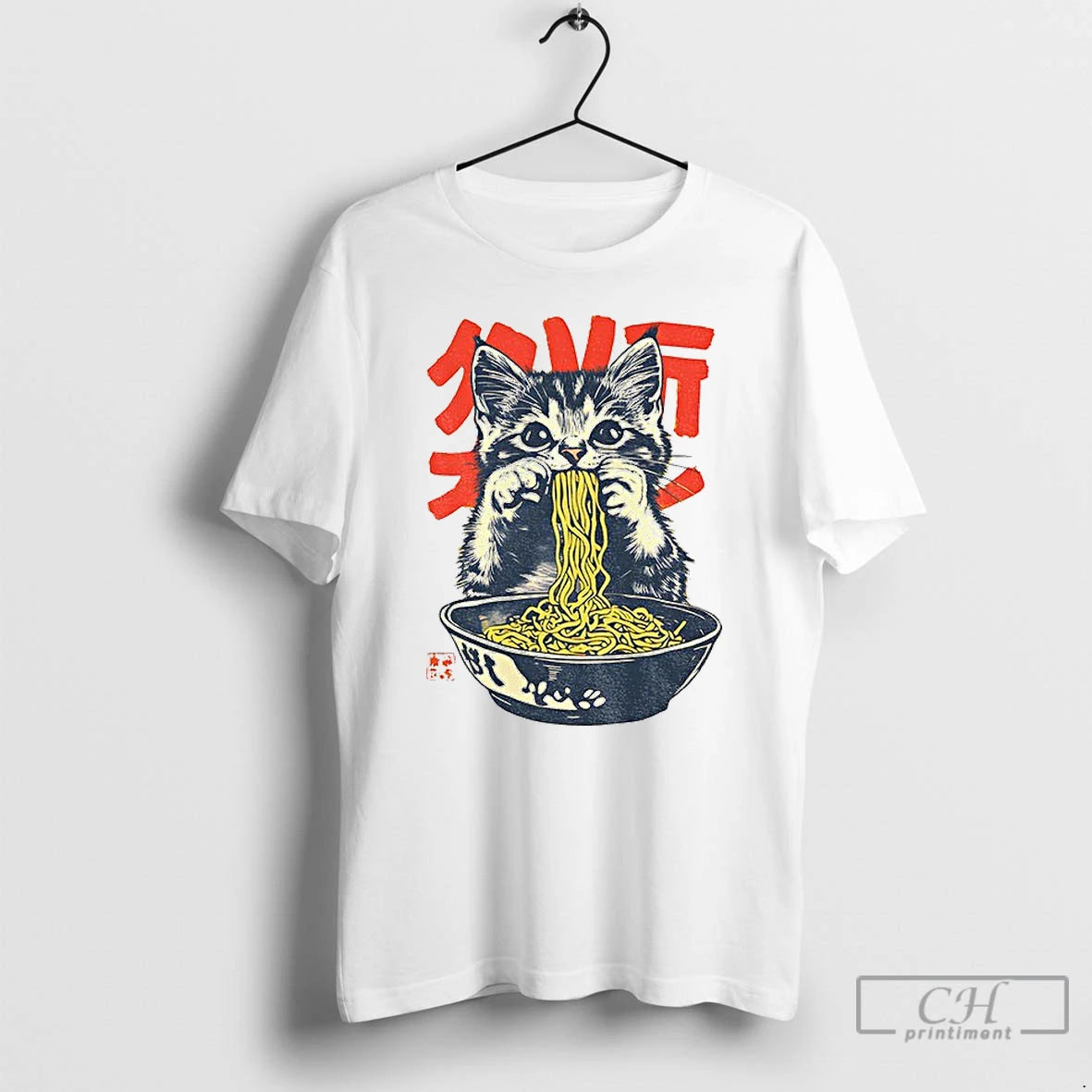 Premium Funny Cat Eat Ramen Meme T-Shirts, Hoodie, Sweatshirt | InkRitualCo.com