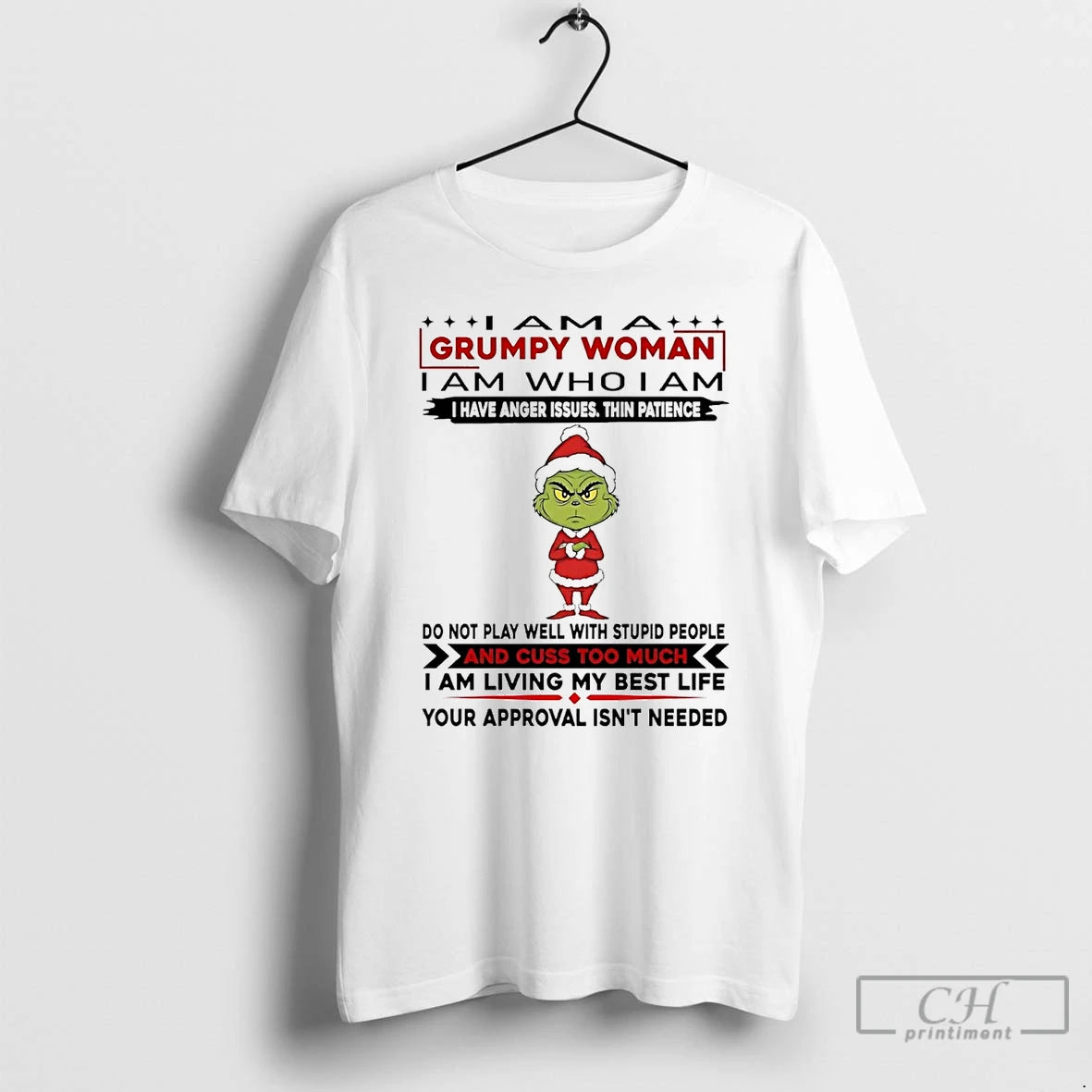 Premium Grinch I Am A Grumpy Woman I Have Anger Issues Thin Patience Christmas T-Shirts, Hoodie, Sweatshirt | InkRitualCo.com