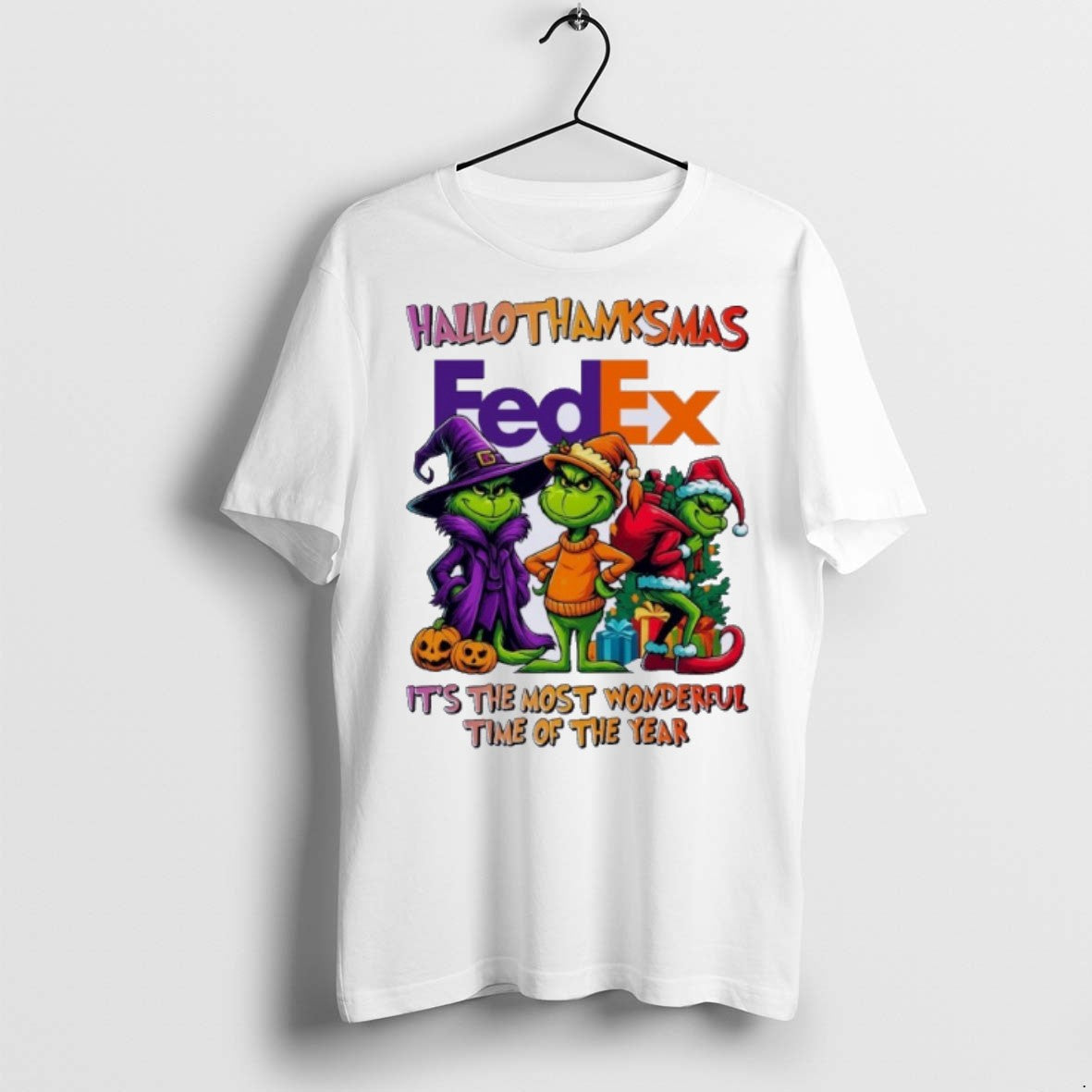 Premium Grinch X Fedex Hallothanksmas Its The Most Wonderful Time Of The Year T Shirts Hoodie, Sweatshirt | InkRitualCo.com