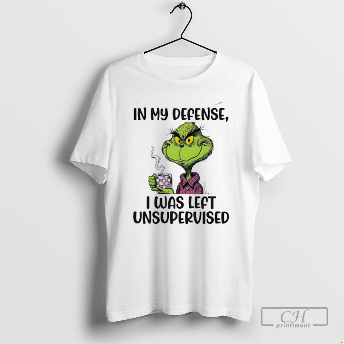 Premium Grinch In My Defense I Was Left Unsupervised Shirt Sweater Hoodie, Sweatshirt | InkRitualCo.com