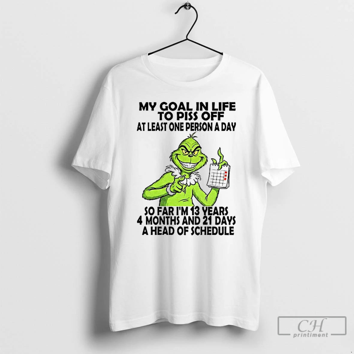 Premium Grinch My Goal In Life To Piss Off At Least One Person A Day T-Shirts, Hoodie, Sweatshirt | InkRitualCo.com