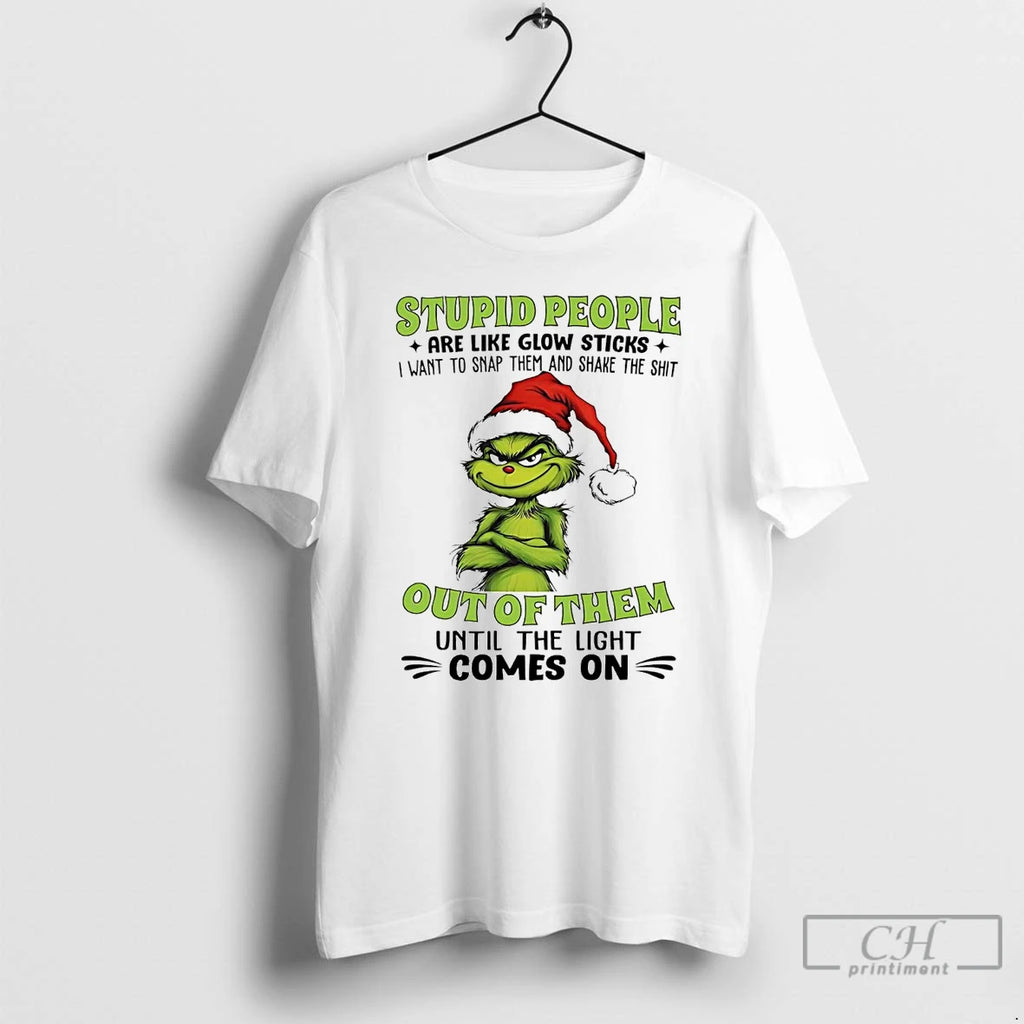 Premium Grinch Stupid People Are Like Glow Sticks Out Of Them Christmas T Shirts Sweater Hoodie, Sweatshirt | InkRitualCo.com
