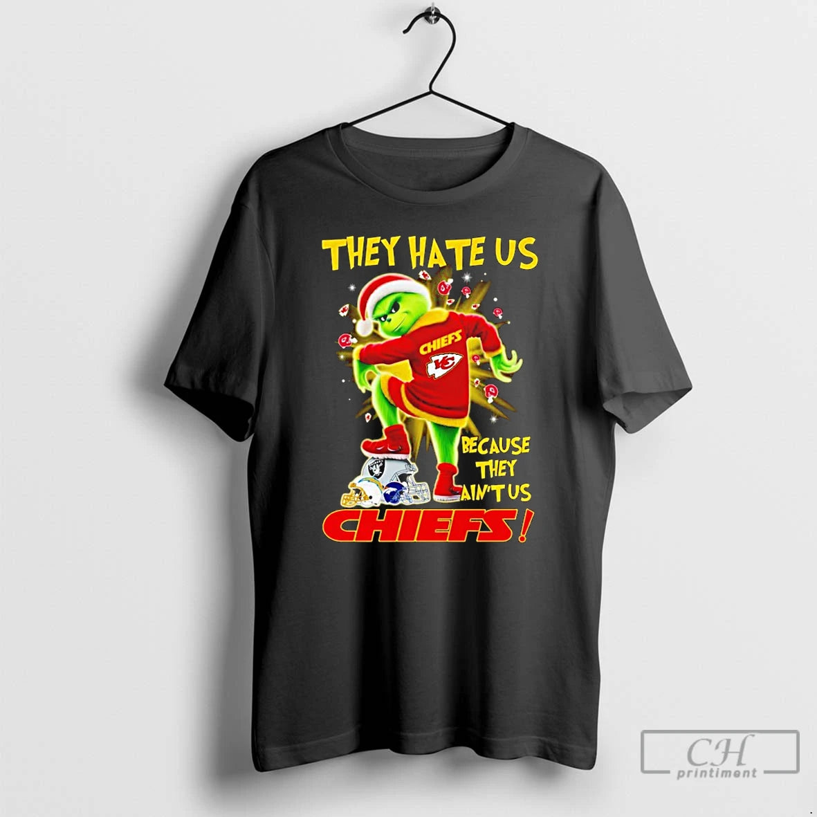Premium Grinch They Hate Us Because They Aint Us Chiefs Christmas T Shirts Hoodie, Sweatshirt | InkRitualCo.com