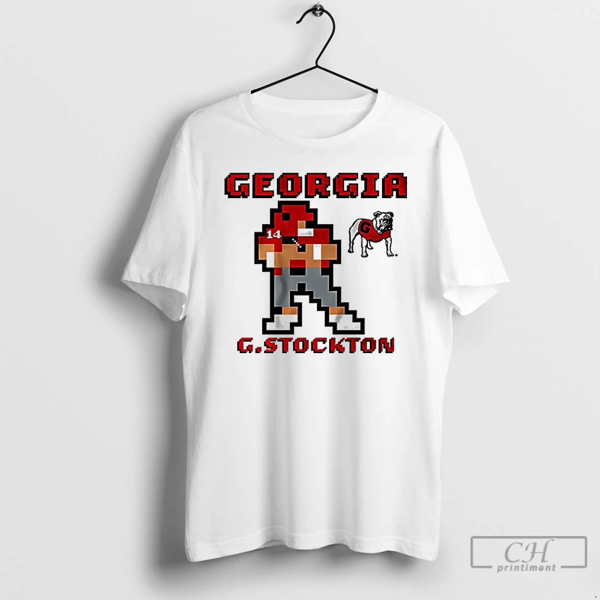 Premium Gunner Stockton Georgia Bulldogs Football Retro Baller 8 Bit Style T Shirts Hoodie, Sweatshirt | InkRitualCo.com
