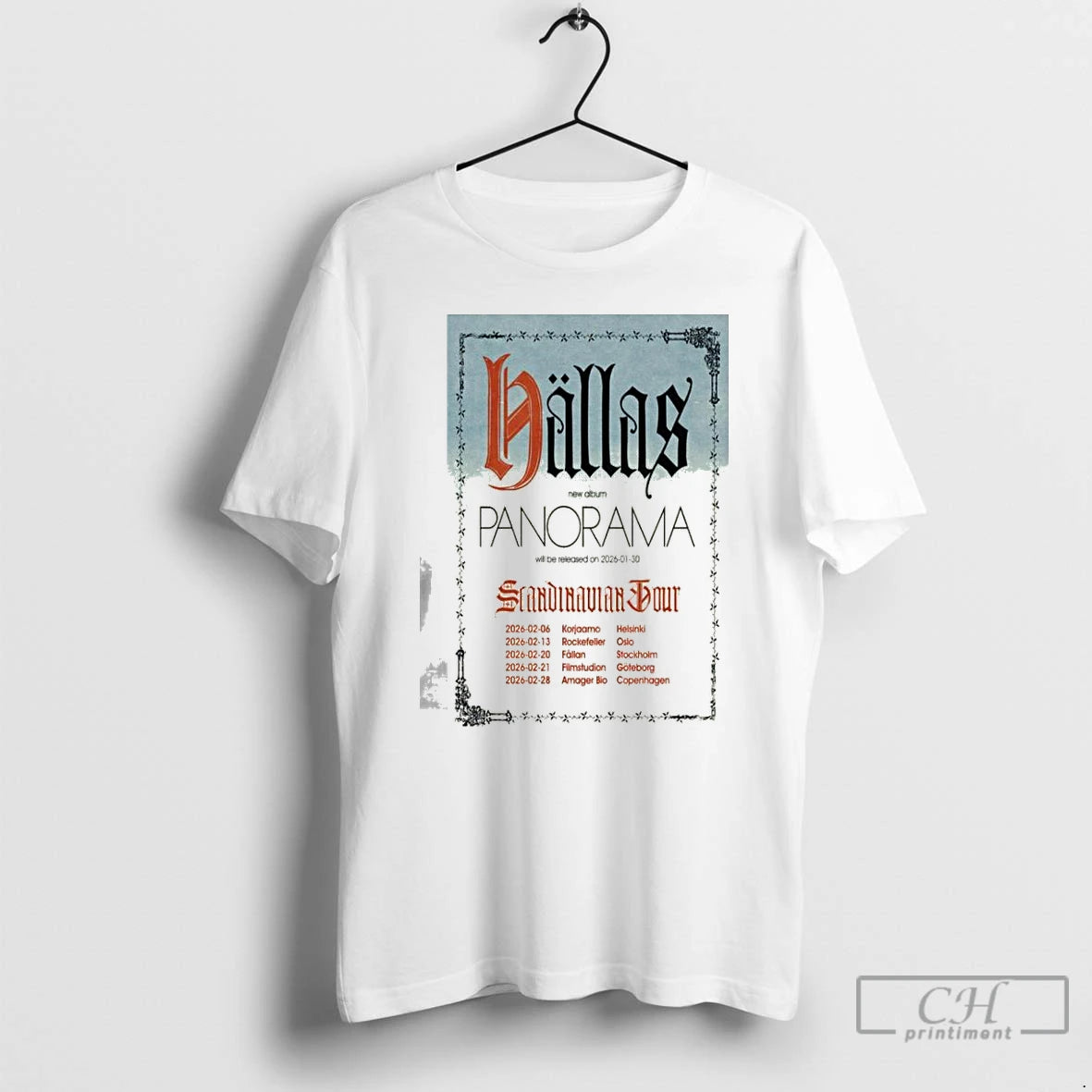 Premium Hallas New Album Panorama Scandinavian Tour 2026 T Shirts Hoodie, Sweatshirt | InkRitualCo.com