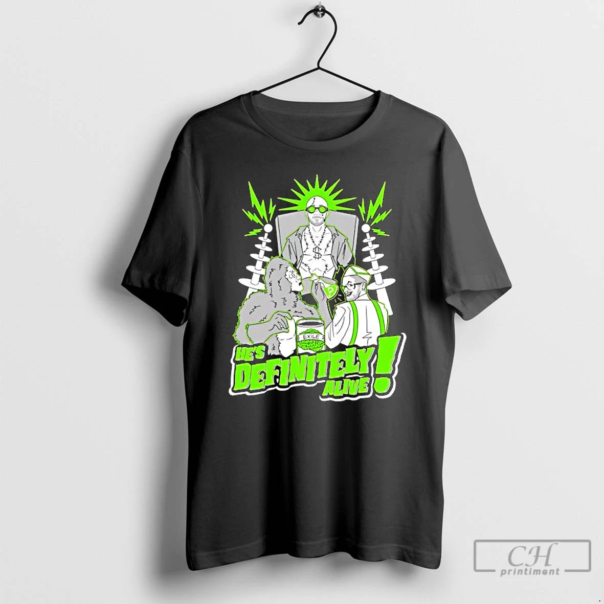 Premium Hes Definitely Alive Gorilla Two Men Exile Graphic T Shirts Hoodie, Sweatshirt | InkRitualCo.com