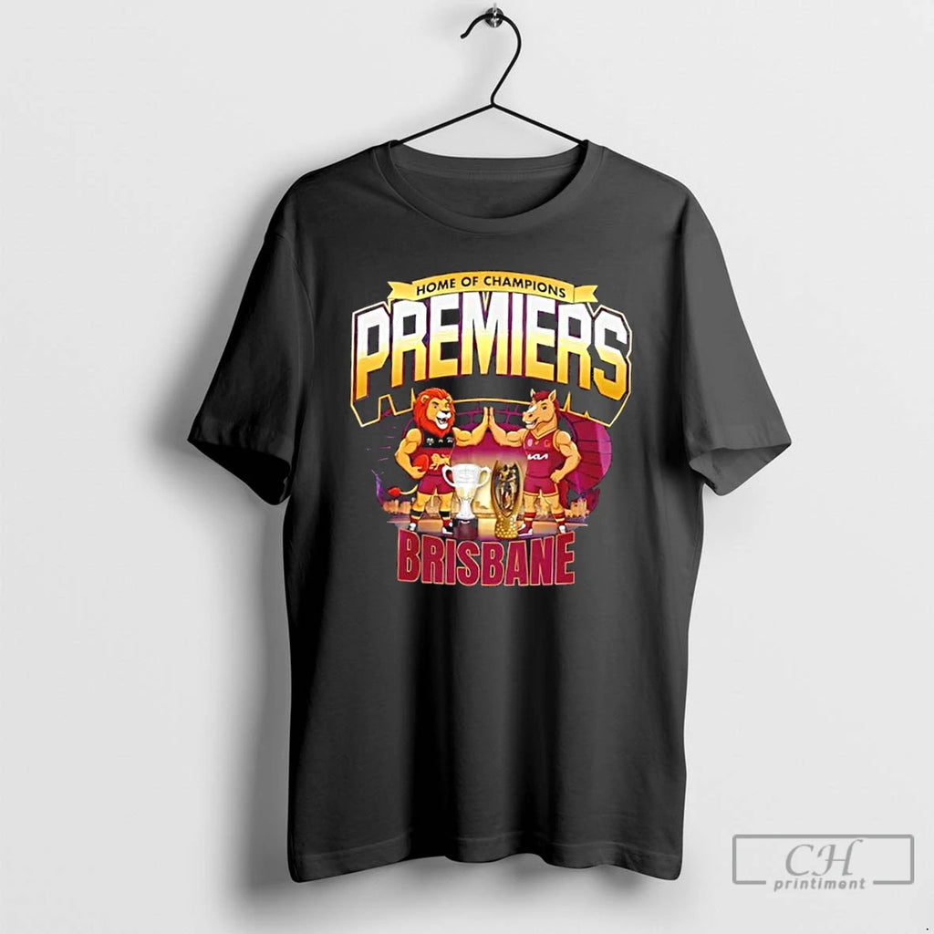 Premium Home Of Champions Premiers Brisbane Lions X Brisbane Broncos 2 Sided T Shirts Hoodie, Sweatshirt | InkRitualCo.com