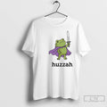 Premium Huzzah Frog Wearing Purple Cloak And Holding Sword T-Shirts, Hoodie, Sweatshirt | InkRitualCo.com